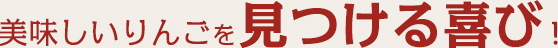 おいしいリンゴを見つける喜び！