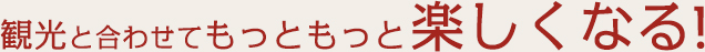 観光と合わせてもっともっと楽しくなる!